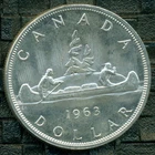 1963 Queen Elizabeth II Silver Dollar, BU/UNC, Original Lustre   R17
