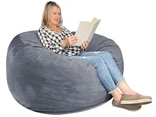 3 Ft Large Bean Bag Chairs for Adults/Teens with Memory Foam Filling, Comfy B...