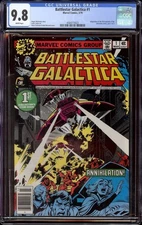 Battlestar Galactica # 1 CGC 9.8 White (Marvel 1979) 1st Starbuck Adama & Apollo