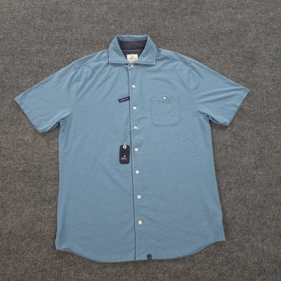 Johnnie O Shirt Mens Medium Blue Cay Crouch Hangin Out Beach Surfer Preppy NEW - Image 2 of 4