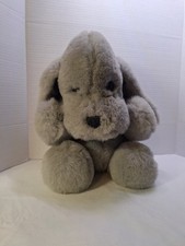 America Wego Vintage 80s Plush Gray Puppy Dog Floppy Ears 12"