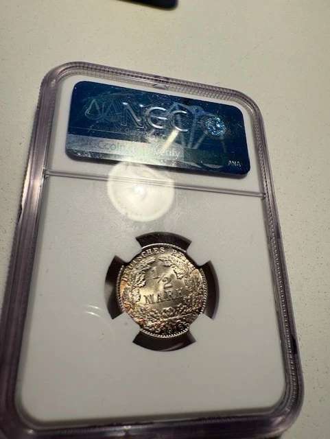 1918 D GERMAN 1/2 MARK SILVER COIN - Image 4 of 4