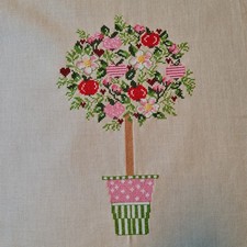 Apfelbäumchen Stickbild Handarbeit Acufactum