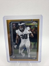 2025 Topps Chrome Football Jihaad Campbell Rookie Auto Gold Refractor /50