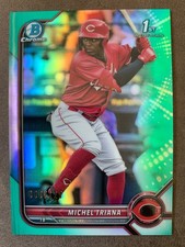 2022 Bowman Chrome Michel Triana 1st Bowman  Aqua Refractor /125 Reds BCP-75