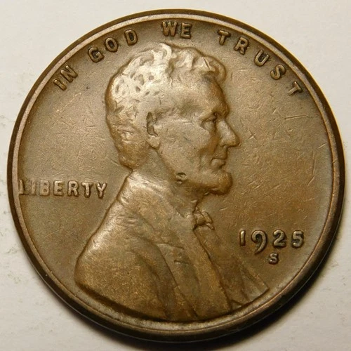 1925 S Lincoln Wheat Cent Penny F-VF  "Actual Coin Pictured"
