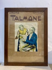 Antique Advertising Poster "Cacao Talmone" - Swiss Café in Cagliari