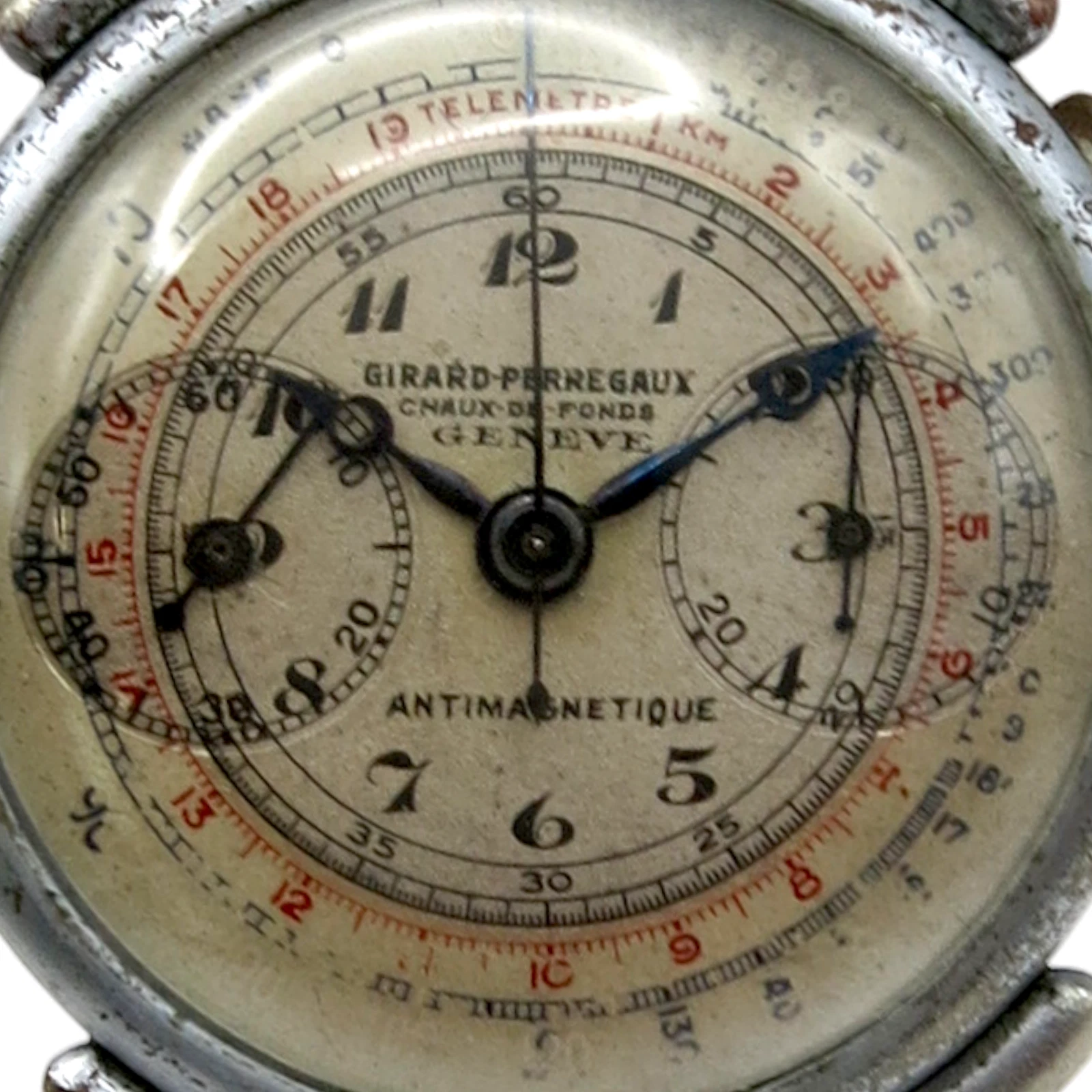 Girard Perregaux — Girard-Perregaux Valjoux 23 Monopusher Chronograph 1940s Swiss 33 mm