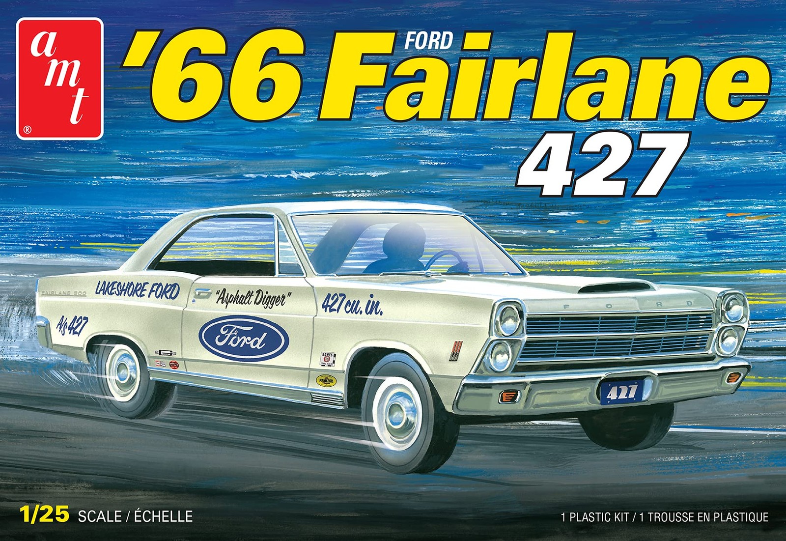 AMT 1966 Ford Fairlane 427 1:25 Scale Model Kit, Factory Color