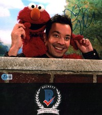 Jimmy Fallon Signed Late Night Host With Elmo Sesame Street 8x10 Photo BAS COA
