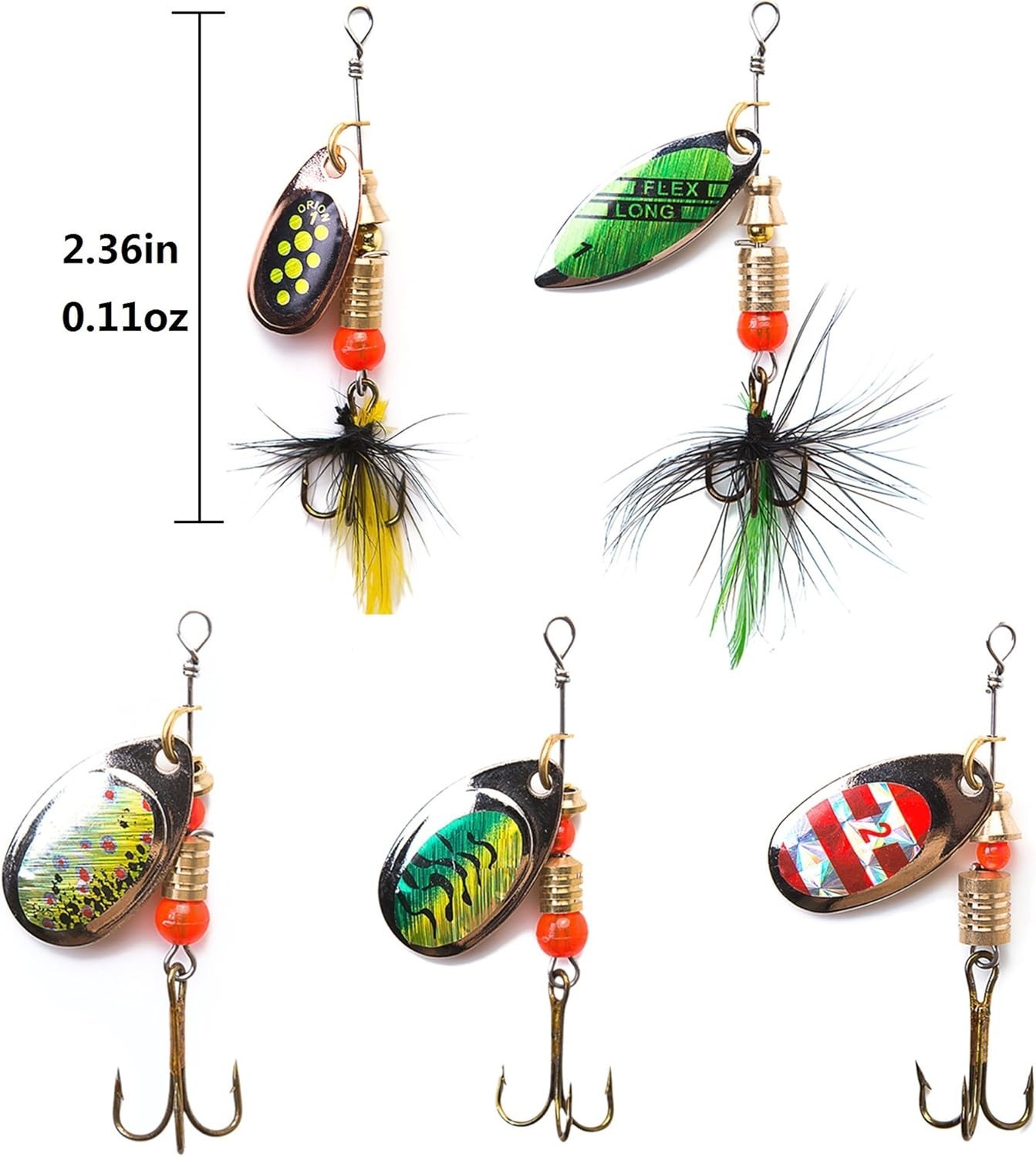 20-Piece Fishing Lures Spinnerbait Kit for Bass, Trout & Salmon with Tackle Box - Image 8