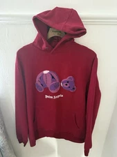 Palm Angels Kill the Bear Hoody Hoodie Size Large Burgundy VGC