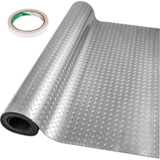 Garage Floor Mat 1.66Mm Thick Anti-Slip Silver Garage PVC Vinyl Garage Floor Mat