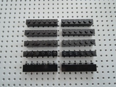 Lego 10 x Baustein Basic Stein 3009 schwarz 1x6  gebraucht B