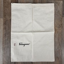 Salvatore Ferragamo Dust Bag Authentic Beige Cotton Drawstring Pouch