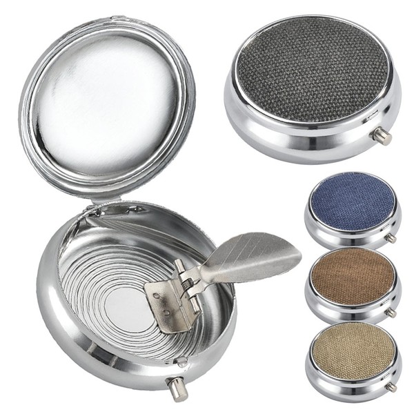 4 X Taschenaschenbecher Mini Mit Deckel Kleiner Reiseaschenbecher Metall-image
