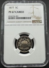 1877 PROOF SHIELD NICKEL NGC PF67 CAMEO 03XEGF26
