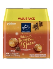 Glade 2-pack Automatic Spray Refill - Golden Pumpkin & Spice 12.4oz Total - NEW