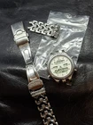 Vintage 1997 90s Seiko World Time H021-8050 Silver 38mm Qz Men's Watch JUNK