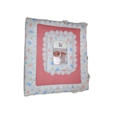 Vintage Padded Fabric Binder Baby Family Photo Album Keepsake Memory Book Bows