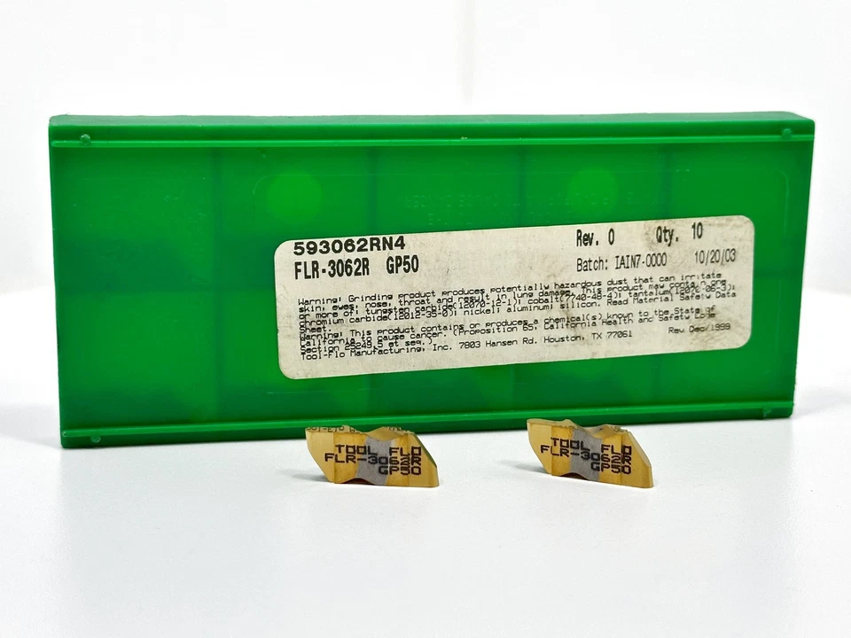 TOOL-FLO FLR-3062R New Carbide Grooving Inserts Grade GP50 10pcs - Image 2 of 2
