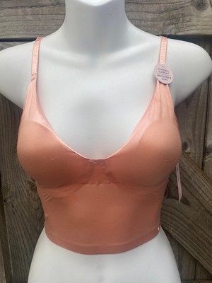 NEW DANSKIN PEACH BRALETTE - INVISIBLE SUPPORT-REMOVEABLE CUPS-NON-WIRED- SMALL