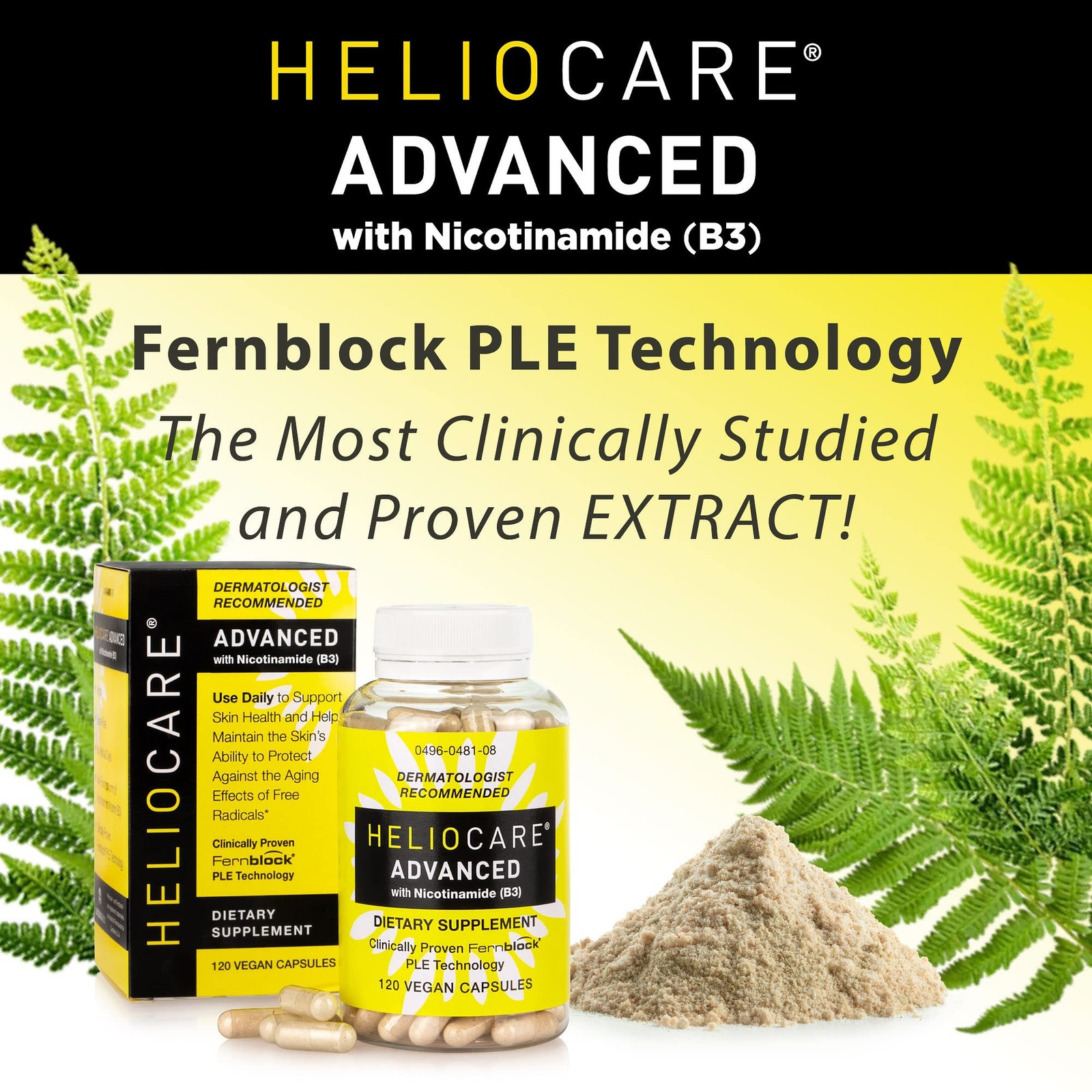 Heliocare Advanced Nicotinamide B3 Supplement: Niacinamide 500mg and Fernblock