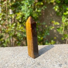 22G Golden Tiger Eye Stone Obelisk  Wand  Pillar Healing