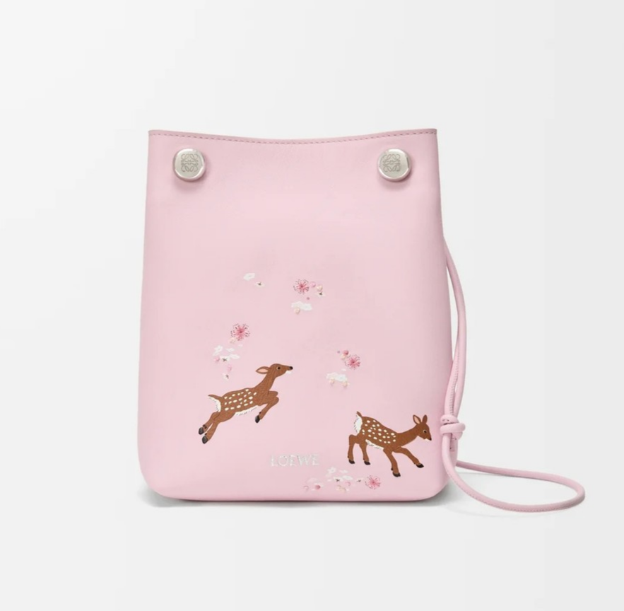 Loewe x Suna Fujita Deer Pebble Pouch Nappa Calfskin Blossom Japan