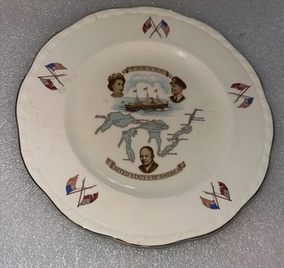 Queen Elizabeth II St. Lawrence Seaway Canada Plate Alfred Meakin England 1959