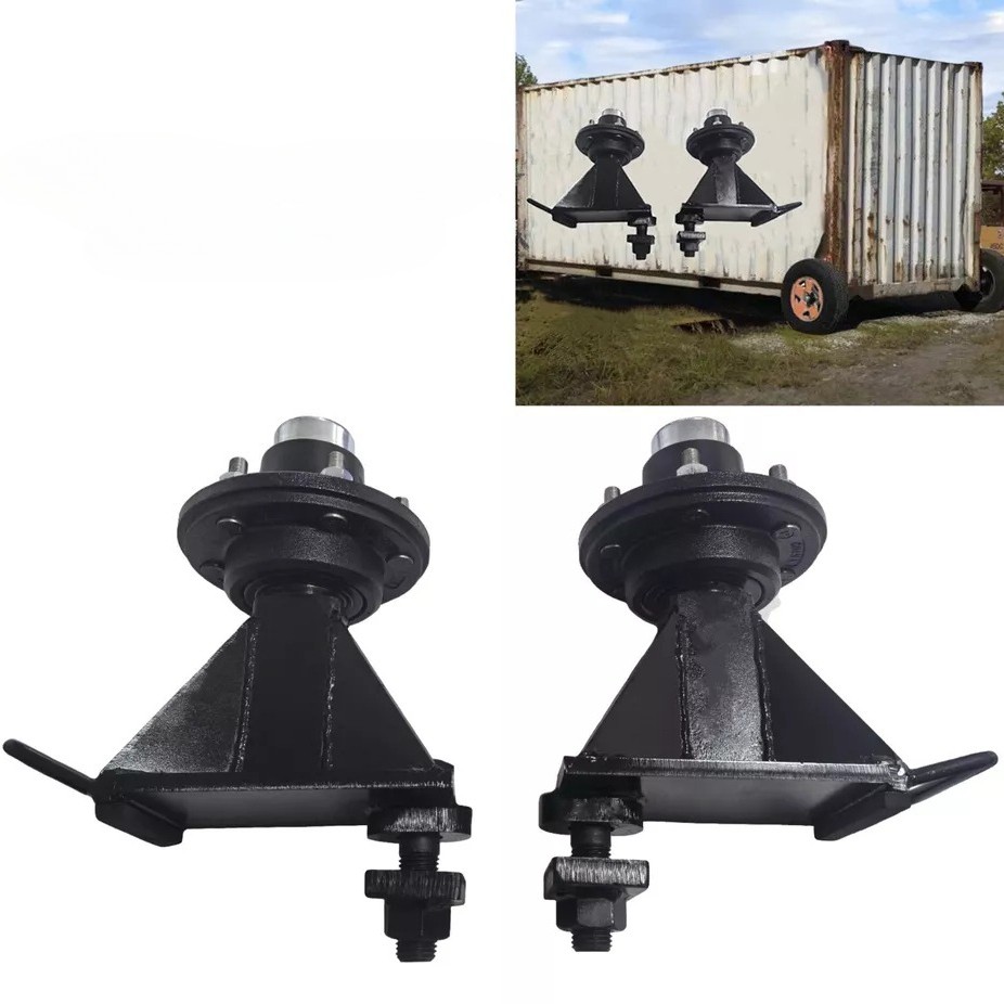 6x 5.5 Lug Superior Shipping Container Wheels Bolt-on Spindle Kit With Handle