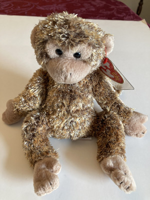 TY Beanie Baby Bonsai the Chimpanzee Brown Monkey with Tags - 2002