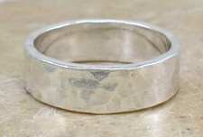 925 STERLING SILVER 7MM HAMMERED BAND RING size 11 style r3205