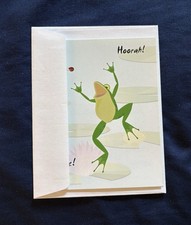 Birthday Card with White Envelope Frog design By Habitat