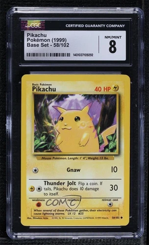 1999 Pokemon Pikachu #58 CGC 8 1b4