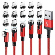 540  Rotation Magnetic Charging Cable,Magnetic Phone Charger with LED RED