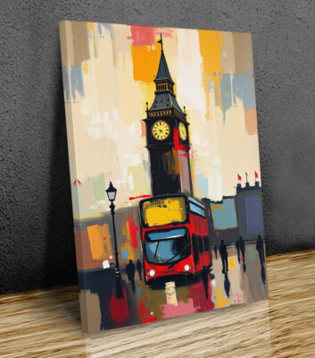 London Abstract Art  mounted canvas print ready to hang