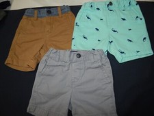 3 Boys 18-24 Months Dinosaur Tan Grey TCP GAP Chino Shorts Cotton Adj Waist
