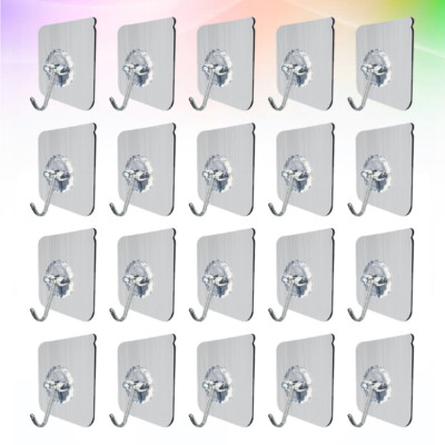 20 Pcs Adhesive Coat Hooks Single Hook Adhesive Hook Hanger