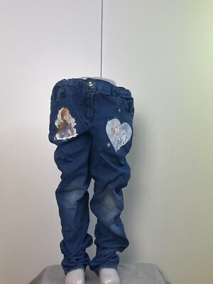 *Disney* Jeans Mädchen Gr. 128 in Blau, Frozen, Eiskönigin