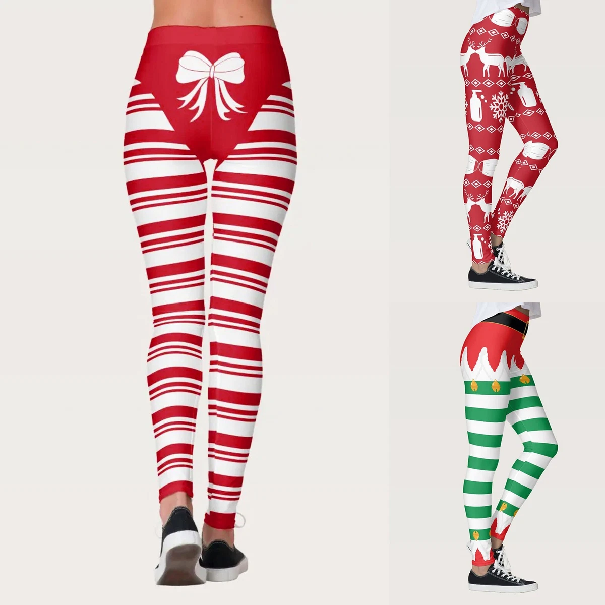 Women Christmas Yoga Leggings Running Custom Party Santa Pants