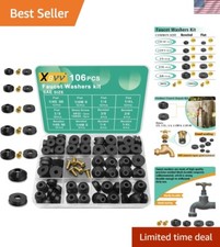 106Pcs Rubber Faucet Washer Kit Flat Beveled Sealing Leak Repair Garden Use