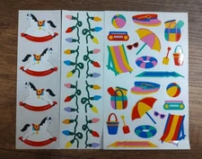 Vtg Mrs. Grossman's Sticker Lot Full Partial Sheets Beach Christmas Horse S38
