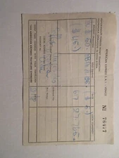 1959 American Express Venice Italy currency Foreign Money transaction receipt 