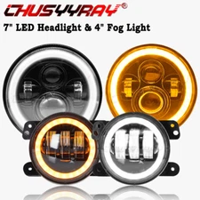 For Freightliner Century Class 7'' LED Projector Headlight Hi/Lo & 4'' Fog Light