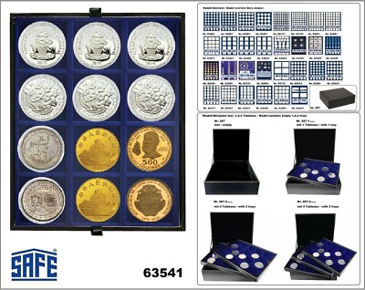 SAFE 63541 Nova deluxe Münztableaus LEFA DESIGN 12x eckige Fächer 54 mm