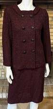 St John Burgundy Shimmer 2 Piece Knit Jacket Dress NWT 2390 Size 10