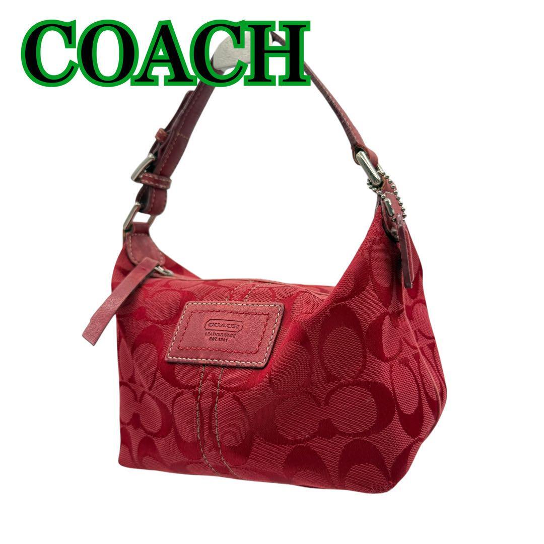 Coach Red Signature Makeup Pouch Rare Accessory /Used++ | eBay 