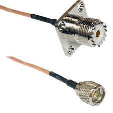 RG316 UHF Female Flange to MINI UHF MALE RF Cable Rapid-SHIP LOT