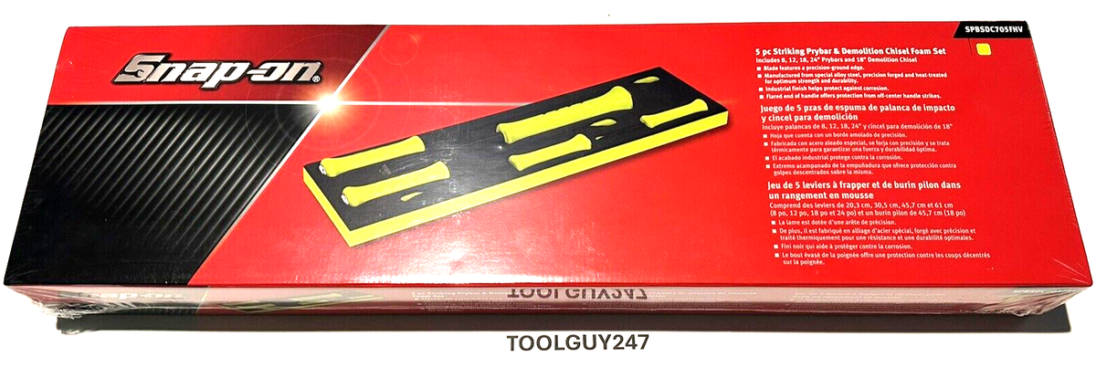 SNAP ON SPBSDC705F HV 5pc Striking Prybar & Demolition Chisel HI